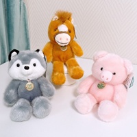 Boneka Beruang Kelinci Mia Lucu Berbulu Pendek, Mainan Boneka Isi Kapas 3D, Boneka Hewan Isi Kapas Custom