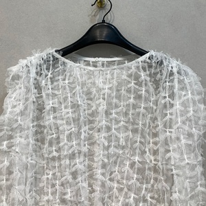 <span class=keywords><strong>Camicetta</strong></span> in <span class=keywords><strong>Tulle</strong></span> con fiocco alla moda stile giapponese stile retrò Top per donna primavera estate senza maniche ampio gilet a strati - Product Image 3