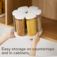 ANYA Distributeur de céréales rotatif à 6 compartiments, Conteneur de stockage hermétique pour céréales, Seau à riz rotatif à 360 degrés, Organisateur de rangement alimentaire
