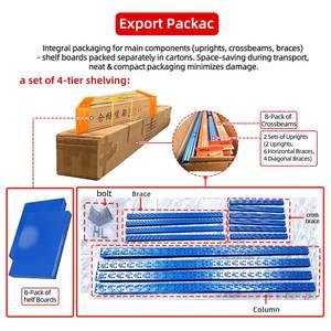 Estanterías Metálicas Industriales Personalizables, Estantes Ajustables con Pernos, Estanterías para Almacenamiento en Garajes y Almacenes, para Apilamiento <span class=keywords><strong>de</strong></span> Palés - Product Image 6