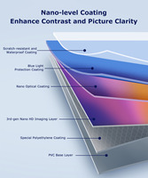 Écran de projection électrique 3D Flixtone 60 pouces blanc mat, format 16:9, 120 pouces, cinéma privé mural pour home cinéma, extérieur, intérieur, garantie 1 an