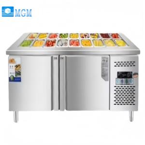 Vente directe d'usine, congélateur pour bar à salades, grande capacité, refroidisseur sous <span class=keywords><strong>comptoir</strong></span>, table de préparation de pizzas tendance, congélateur pour usine de boissons - Product Image 1