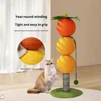 Griffoir pour chat en bois et sisal, style gourde de sucre mignon, structure d'escalade verticale compacte pour le tranchage des griffes, pour le commerce transfrontalier