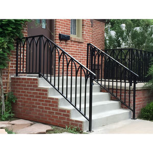 Balustrades et mains courantes extérieures en fer forgé personnalisées, conceptions de <span class=keywords><strong>garde</strong></span>-<span class=keywords><strong>corps</strong></span> d'escaliers en métal pour maisons et hôtels en plein air - Product Image 4