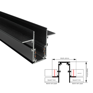 Ray đèn từ tính âm trần lắp đặt âm tường 1 mét 1,5 mét 2 mét cho đèn ray từ tính 48v - Product Image 3
