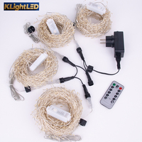 Guirlandes lumineuses à brancher, lumières scintillantes chaudes avec télécommande, guirlandes pour chambre à coucher, couronne, fête, mariage, Noël