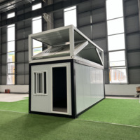 Maison conteneur industrielle démontable prête à être expédiée, cabane préfabriquée en acier pour salon, bureau ou hôtels