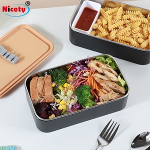 Stainless Steel bento lunch boxes with mini box two layer food storage   container for adult japanese bento boxes