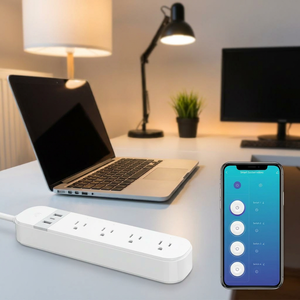ZHINL Interrupteur Minuteur Connecté <span class=keywords><strong>avec</strong></span> Télécommande via App, <span class=keywords><strong>Multiprise</strong></span> Intelligente 4 Prises 15A 1800W WiFi pour Maison, Cuisine, Bureau, <span class=keywords><strong>avec</strong></span> 3 Ports USB et USB-C - Product Image 1