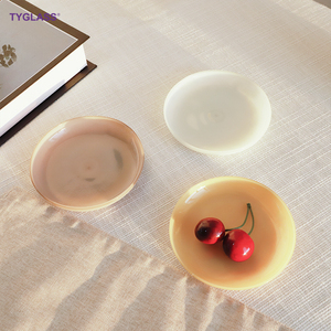 Piatto in Vetro Borosilicato Opaco Nordico Moderno Personalizzato, Ecologico, Resistente al Calore, Adatto per Microonde e Lavastoviglie, Regalo Dorato - Product Image 4