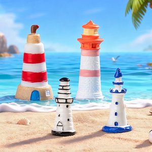 Resin Mini <b>Lighthouse</b> Figurine Miniatures for Beach Landscape Decorations Tiny Beacon Charms <b>Ornaments</b> DIY Accessories - Product Image 3