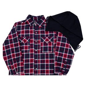 Camisas de Trabajo Ignífugas de Franela con Capucha Desmontable de Algodón a Cuadros, Diseño Nuevo, 8.5OZ, CAT2, Resistentes al Fuego, Venta al Por Mayor - Product Image 4