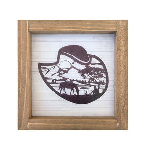 Ciondolo in legno stile cowboy western con design a ferro di cavallo, stivale, teschio, testa di pecora e cappello, dalla Cina - Product Image 5