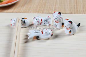 Adorabili bacchette in ceramica con Design di gatto giapponese con Set di 5 pezzi con supporto e supporto per bacchette - Product Image 3