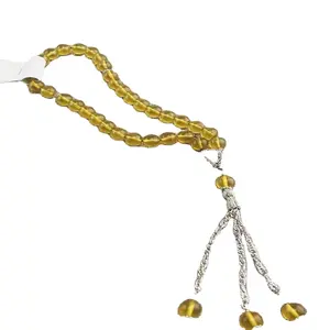 Mode Ketting Sublimatie Rozenkrans Lege Metalen Kwastje Islam Amber Tasbih 33 Kralen Rozenkrans