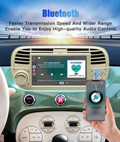 Autoradio Android Auto Carplay Linux 7 pouces pour FIAT 500 Abarth 2007-2015 Navigation GPS Lecteur multimédia Stéréo Écran HD