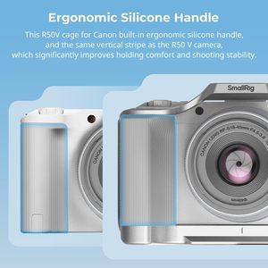 Pour SmallRig R50V caméra Cage ergonomique Silicone poignée QR plaque ARCA 1/4 "-20 filetage 3/8"-16 trous ARRI chaussure froide QD prises pour - Product Image 3