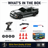 Mini Coche de Carreras a Control Remoto 2.4G, Juguete de Carreras a Escala 1:24, Coche RC de Alta Gama para Niños, Regalos, Ford Shelby GT500