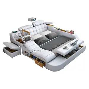 Amazon best-seller cama multifuncional com armário de armazenamento projetor função portátil cama inteligente para o quarto