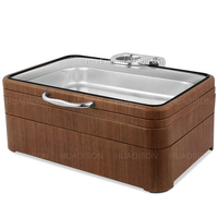 Huadison hôtel équipement rectangle en bois réchaud neuf litres réchauds pour la restauration