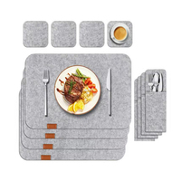Ensemble de napperon en feutre polyester, tapis de table, en feutre, écologique, avec logo personnalisé, 1 pièce