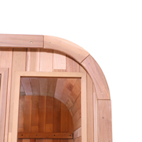 Cedar Square l Dampfsauna für 4-6 Personen, Traditionelle Außensauna mit Schwarzem Asphalt-Dachziegel