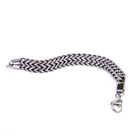 Bracelet tendance pour homme, en acier inoxydable 316L, double chaîne cubaine Franco avec fermoir mousqueton, cadeau pour mari ou papa