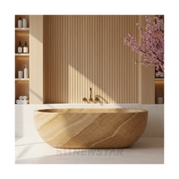 Baignoire en travertin Newstar Classic, luxe raffiné, meubles en pierre naturelle, hôtels, résidences, appartements, baignoire Vliia