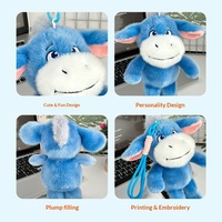 Pendentif âne en peluche personnalisé de 5 pouces, poupée de compagnie de bureau populaire sur internet, plusieurs styles, parfait pour les machines à griffes et comme cadeau