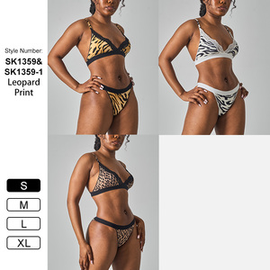 SK1359&SK1359-1 Set Reggiseno e Perizoma con Stampa Leopardata e Bordo in Pizzo - Set Lingerie Sexy da Donna - Product Image 2