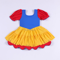 Vestido de Leotardo para Niñas, Tela de Yoga, Manga Abullonada, Falda de Malla con Volantes, Bordado, para Clases de Ballet, Uso Diario, MOQ Bajo