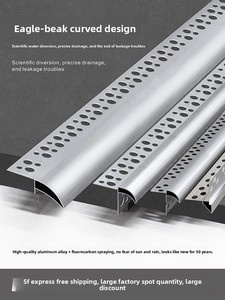 Gouttières modernes en alliage d'aluminium à bordure en bec d'aigle pour murs extérieurs, avant-toits, rebords de fenêtre, étanchéité et dérivation d'eau - Product Image 5