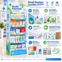 Étagère de présentation polyvalente et durable à plusieurs niveaux, remplaçable, gain de place, sans outil, personnalisable pour les pharmacies