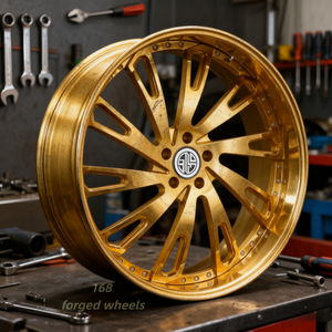 168 изготовленные по индивидуальному заказу 2 роскошные золотые кованые автомобильные колеса с хромированными губами и многоспицевыми колесами для Land Rover Range Rover Bentley - Product Image 3