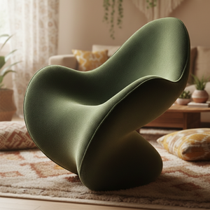 Sillón Moderno Curvo, Tapizado Suave en Verde <span class=keywords><strong>Oliva</strong></span> Oscuro, Elegante, Ergonómico, Cómodo, para Sala <span class=keywords><strong>de</strong></span> Estar - Product Image 3
