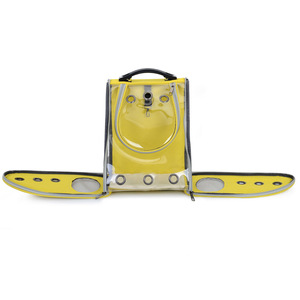 Mochila Transparente para Mascotas Baolujie, Transportín Plegable y Transpirable para Gatos, Amarillo, Bolsa de Hombro Doble - Product Image 4