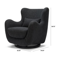 Meubles de chambre d'enfant NOVA, fauteuils à bascule pour l'allaitement, fauteuil à bascule pivotant en tissu avec base en bois