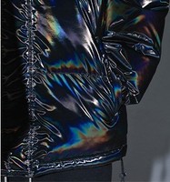 Veste à bulles réfléchissante pour hommes, hiver, noir, Oem, haute qualité, usine, vente en gros, Logo personnalisé, homme, toile, tissu, Stand décontracté, tissé