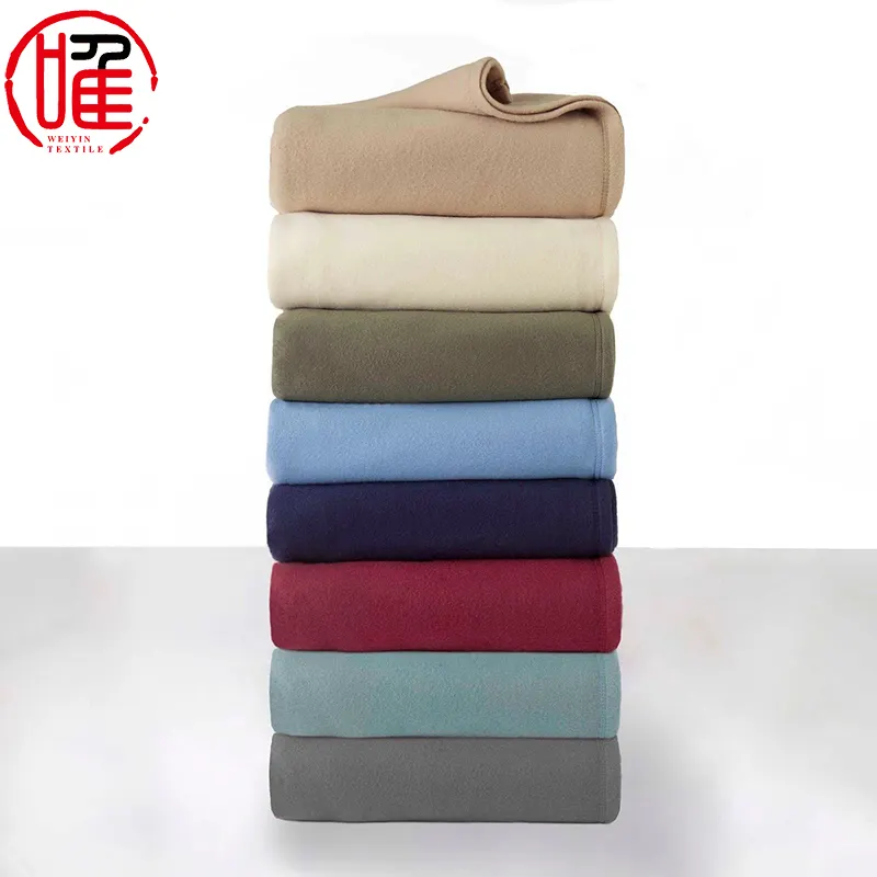 Günstige leichte gemütliche Solid Plain Farbe Navy Soft Plüsch Polar Fleece Throw Blanket Custom Logo