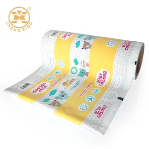 Flexibler weißer Kunststoff Baby Wipe Verpackungs folien material Markenname Gedruckte Kunststoff verpackungs folien rolle für Babys Feucht tuch