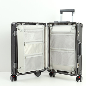 All-Aluminum-Magnesium Alloy Carry-On <b>Suitcase</b> 20-Inch With <b>Lock</b> Business Travel Durable Airplane Wheels - Product Image 3