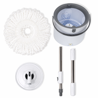Ensemble serpillière rotative en microfibre durable avec seau, tête rotative à 360°, seau détachable avec bouchon de vidange, pour le nettoyage des sols durs