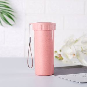 Mug à café écologique, portable, réutilisable, à double paroi, en plastique biodégradable, en paille de blé - Product Image 5