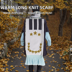 Solid Color Long Warm 100% Acrylic <b>Scarf</b> for Autumn/Winter Women Knitted with Sleeves Multi-Functional Stretchy Shawl <b>Wrap</b> - Product Image 2
