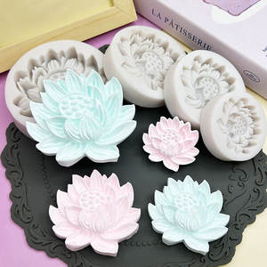<span class=keywords><strong>Moule</strong></span> en silicone jetable en forme de fleur de lotus - pour chocolat, fondant, résine, plâtre et pierres diffuseuses, outil de bricolage - Product Image 4