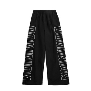 Pantalon en nylon à jambes larges brodé coupe-vent pour homme, jogging décontracté en polyester, pantalon de survêtement en nylon pour homme - Product Image 1