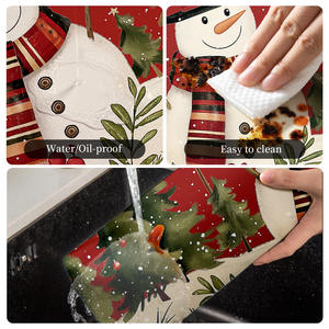 Manteles individuales de PVC con temática navideña, resistentes al agua y al aceite, aislantes del calor, para el comedor. - Product Image 1