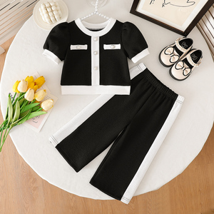 Abbigliamento per Bambini all'Ingrosso, Nuovi Arrivi, Set Estivo Primaverile per Bambine 0-3 Anni, Completo con Maniche Corte e Pantaloni - Product Image 1