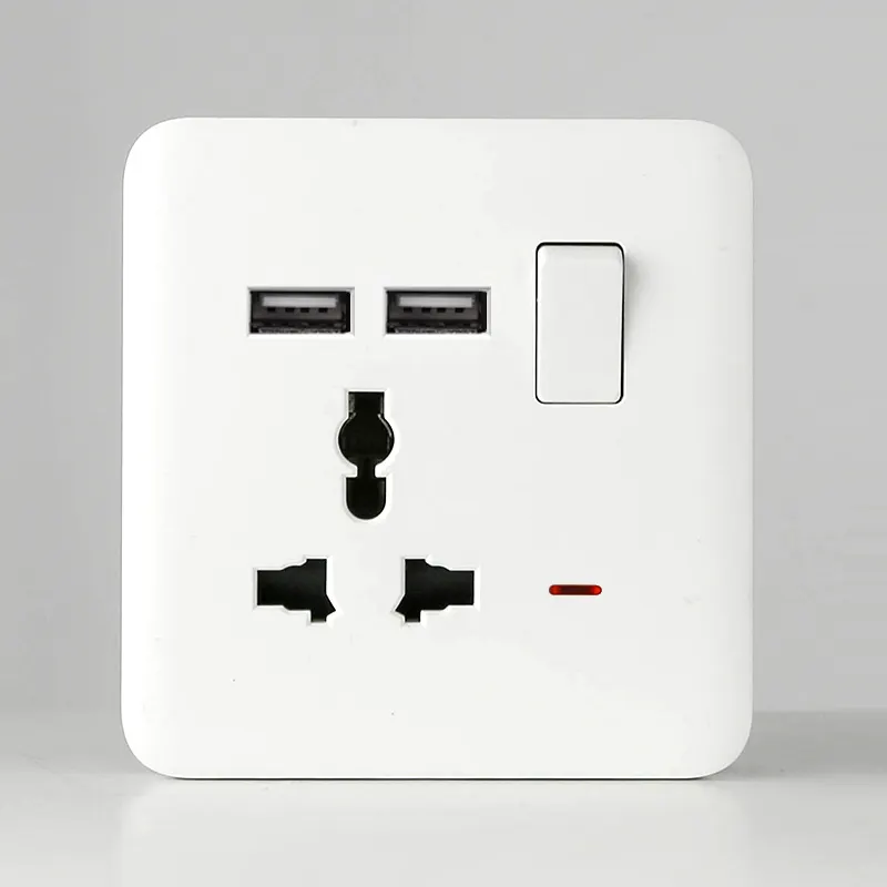 Wholesale UK BS 13A Multi Sockets Electric MF switched Wall Socket with USB