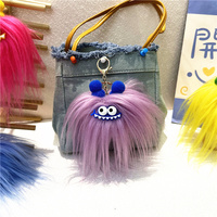 Adorable Monstre de Dessin Animé, Porte-Clés en Peluche, Poupée Monstre en Peluche, Pendentif de Sac Bouche en Saucisse, Créative Poupée en Peluche Moche, Cadeau